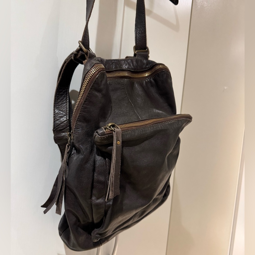 Tano Stylish Brown Leather Backpack - Picture 8 of 16